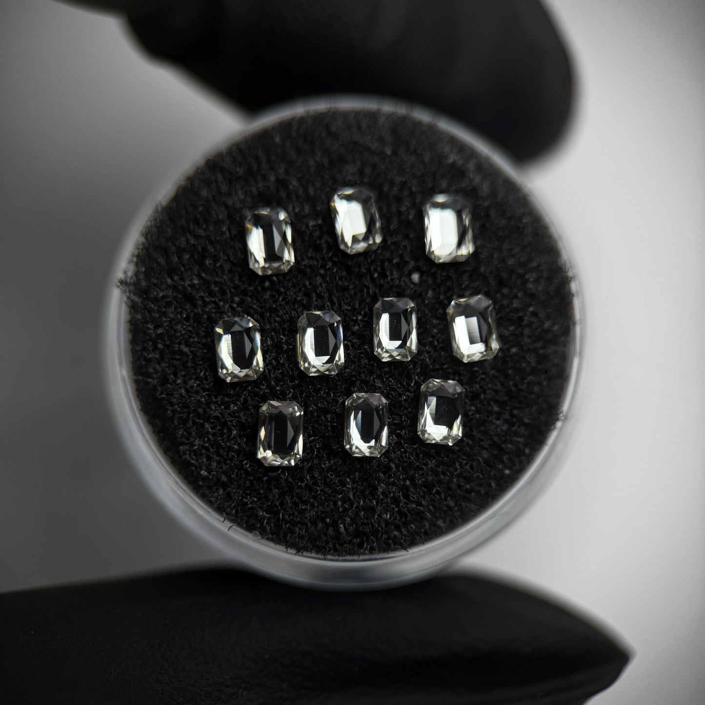 Pack 10 gemas dentales Emerald cut - Crystal