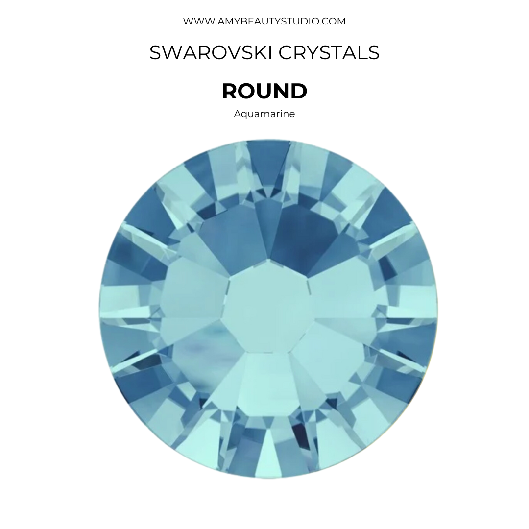 Gemas dentales SWAROVSKI® 2058 redondos - Aquamarine