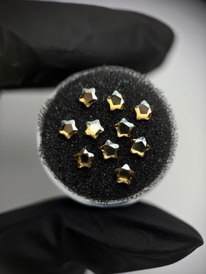 Packung mit 10 Starflower SWAROVSKI® Zahnsteinen - Crystal golden shadow