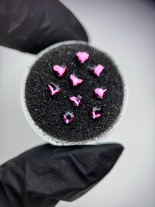 SWAROVSKI® Herz-Zahnschmuck-Set – Fuchsie