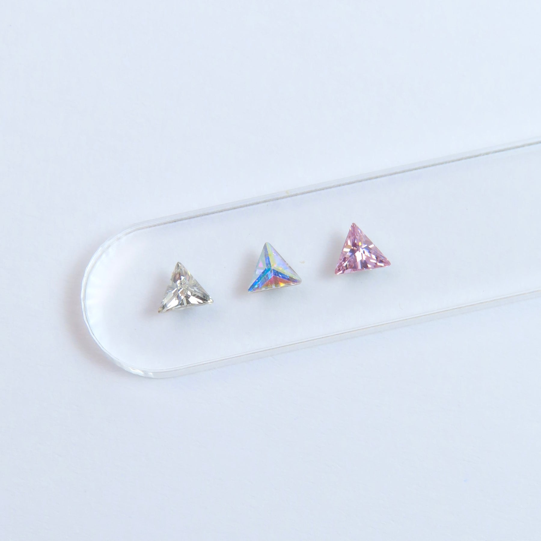 Mini Zirkonia Dreieck - Crystal AB - 5 Stück