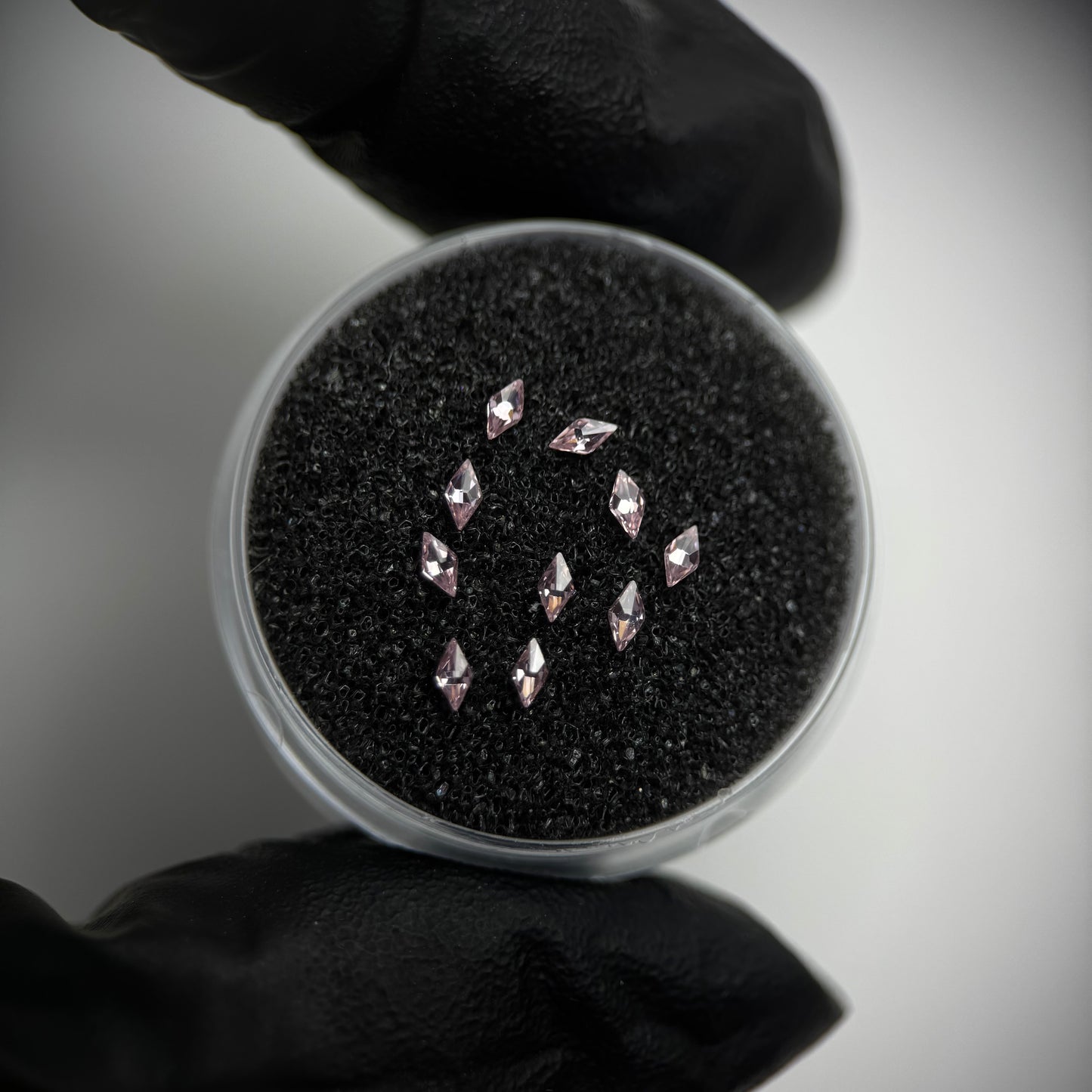 Mini-Zirkonia-Rhombus - Hellrosa - 10 Stück