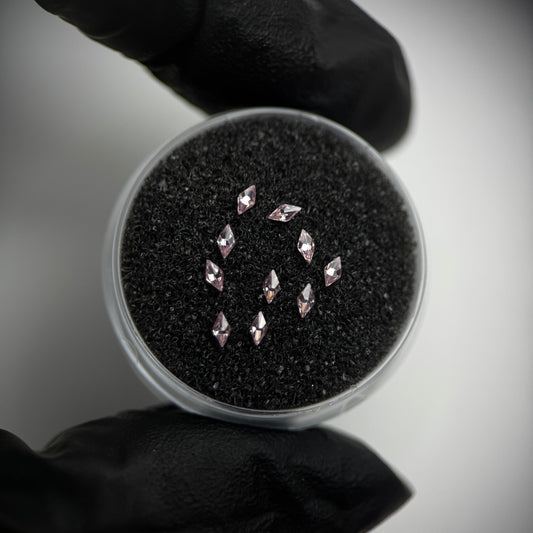 Mini-Zirkonia-Rhombus - Hellrosa - 10 Stück