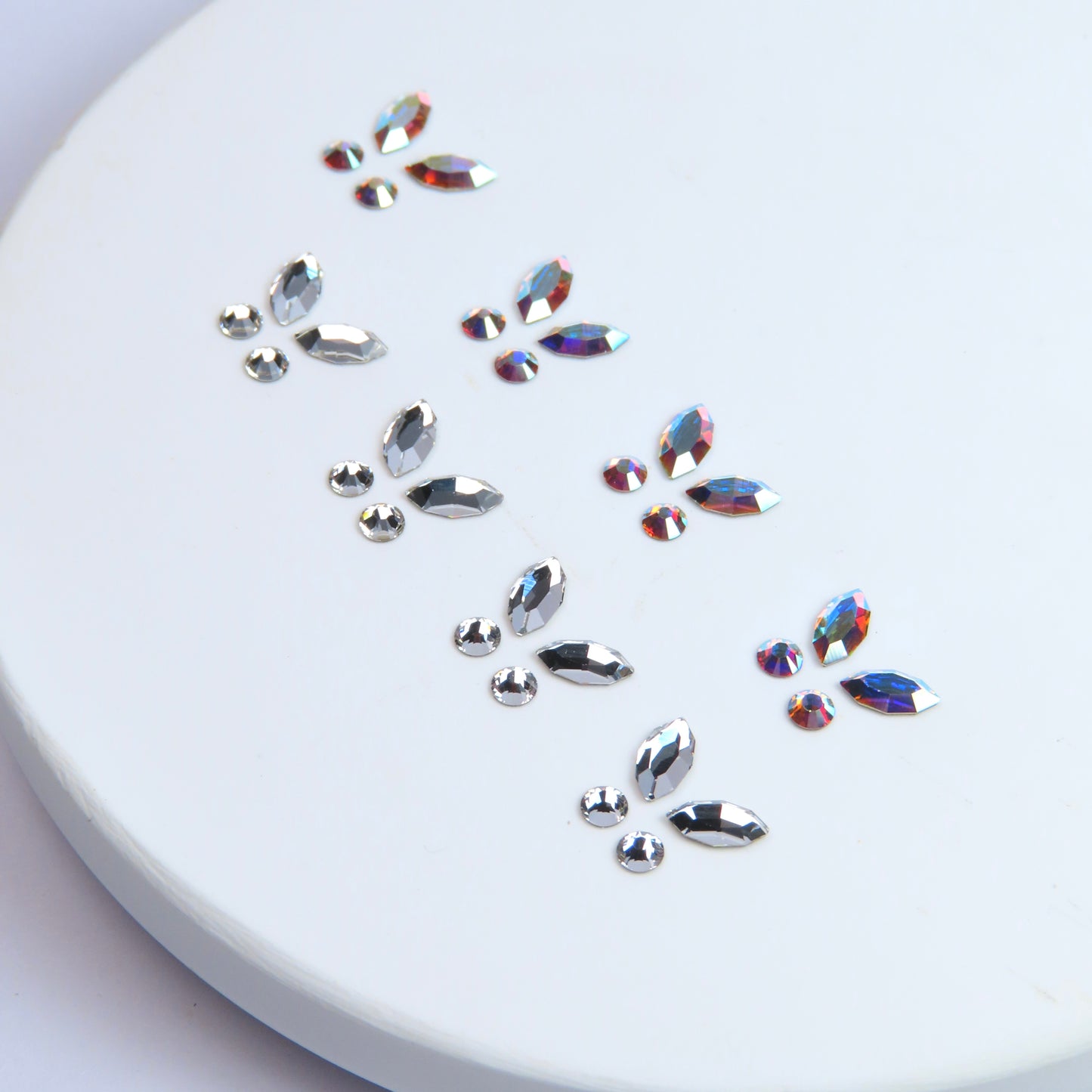 Pack de 8 diseños de mariposa de gemas dentales Navette SWAROVSKI® - Crystal/Crystal AB