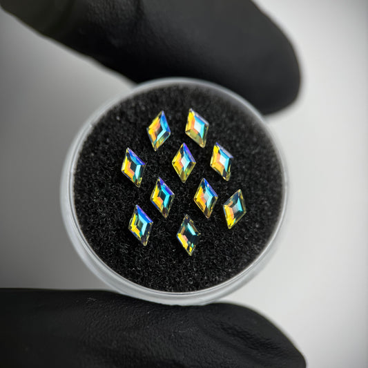 Pack of 10 SWAROVSKI® Rhombus dental gems - Crystal Shimmer