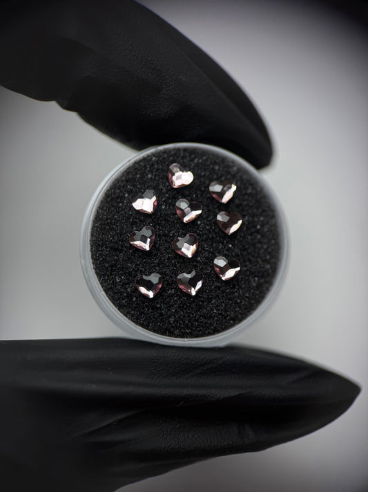 SWAROVSKI® Herz-Zahnschmuck-Set – Hellrosa