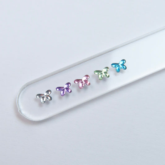 Micro gema de resina acrílica Mariposa - 5 unidades