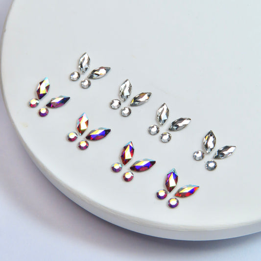Pack de 8 diseños de mariposa de gemas dentales Marquise SWAROVSKI® - Crystal/Crystal AB