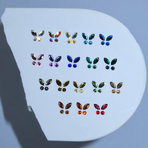 Packung mit 8 SWAROVSKI® Dental Gem Butterfly Designs - Crystal/Crystal AB