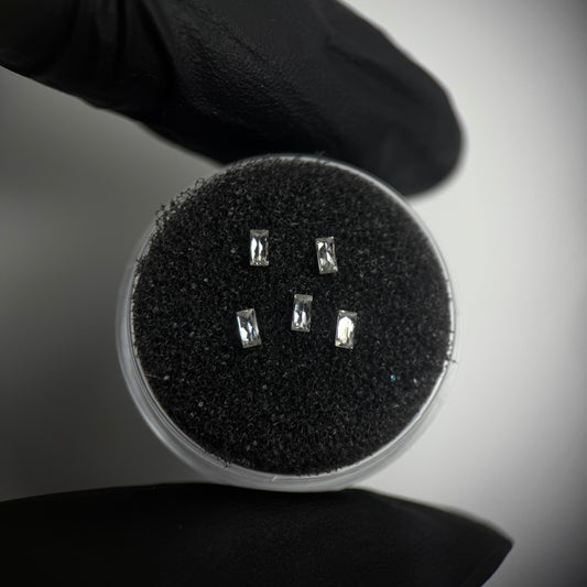 Mini-Baguette mit Zirkonia - Kristall - 5 Einheiten