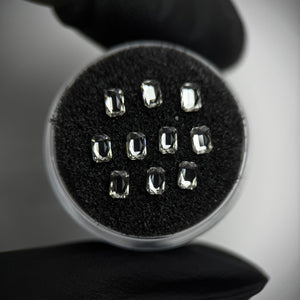 Pack 10 Emerald cut dental gems - Crystal