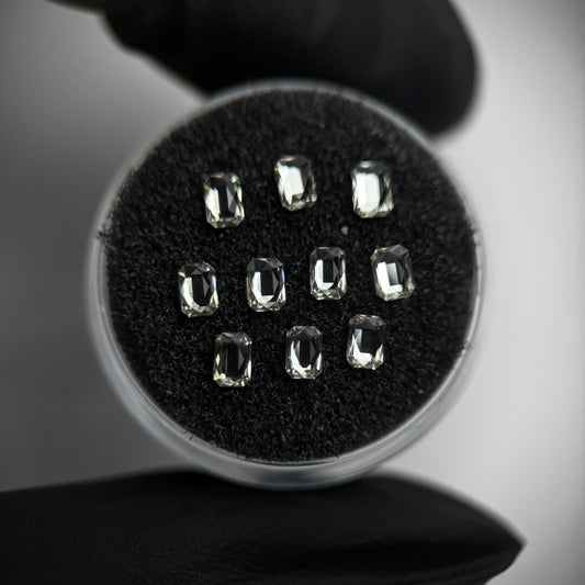 Pack 10 gemas dentales Emerald cut - Crystal