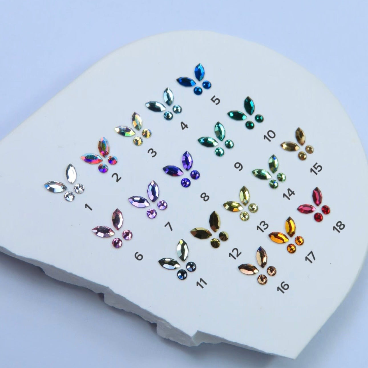 Packung mit 8 SWAROVSKI® Dental Gem Butterfly Designs - Crystal/Crystal AB