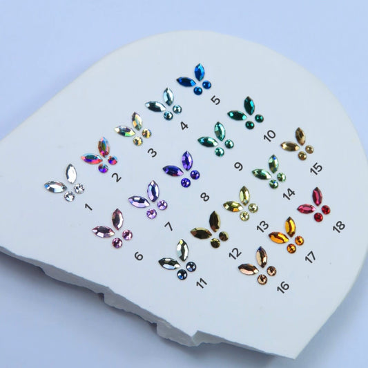 Pack of 8 SWAROVSKI® Dental Gem Butterfly Designs - Crystal/Crystal AB