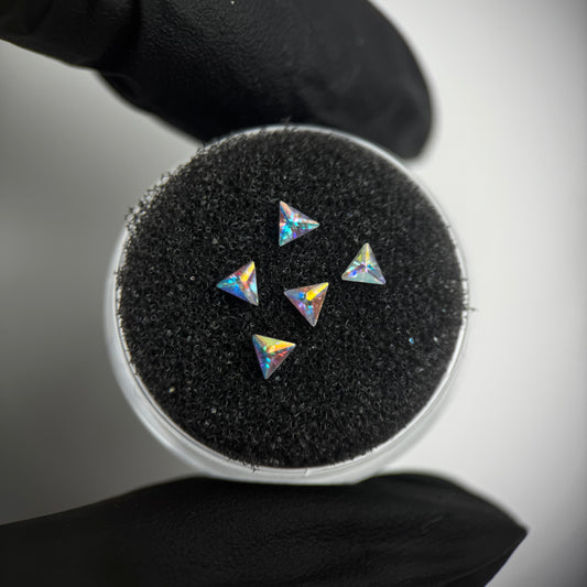 Mini Zirkonia Dreieck - Crystal AB - 5 Stück