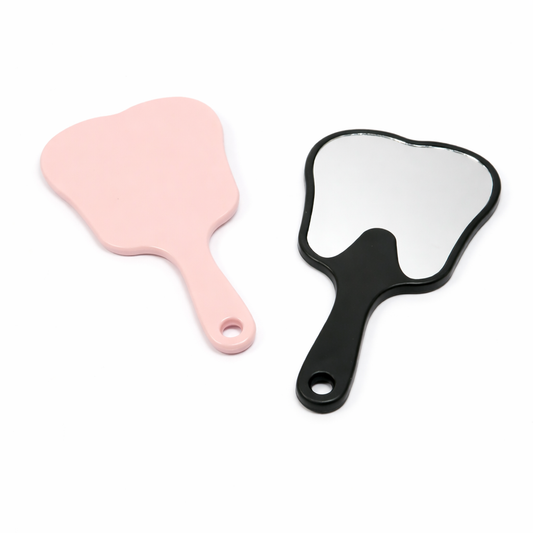Tooth-shaped hand mirror