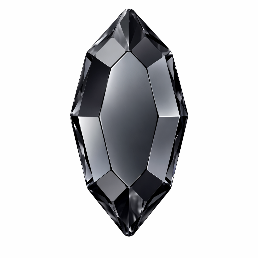 Pack 10 Navette SWAROVSKI® - Schwarzer Diamant
