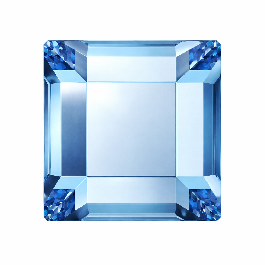 Pack 10 gemas dentales Cuadrado SWAROVSKI® - Aquamarine