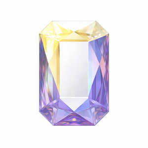 Pack 10 Emerald cut dental gems - Crystal AB