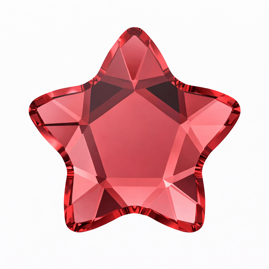Pack 10 SWAROVSKI® Star Flower Tooth Gems - Scarlet
