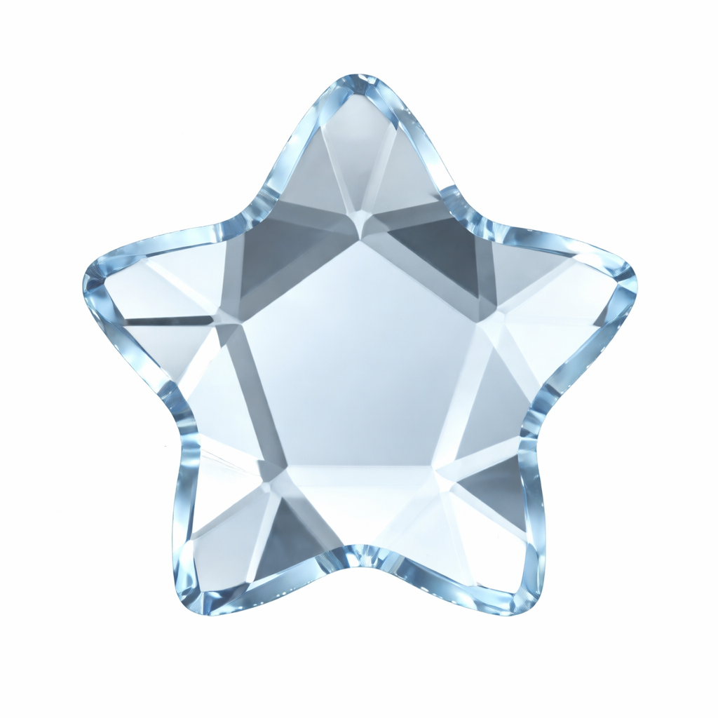 Pack 10 SWAROVSKI® Star Flower Tooth Gems - Aquamarine