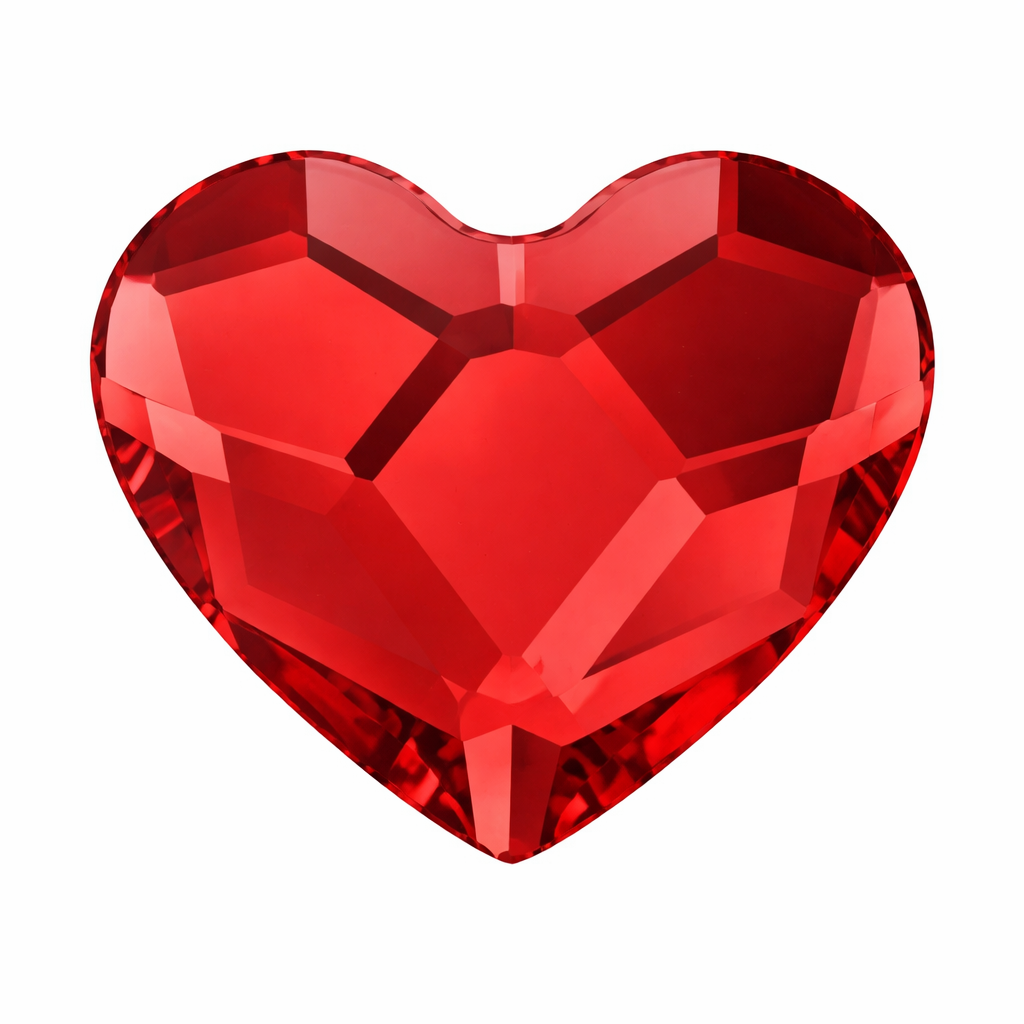 Pack of 5 SWAROVSKI® hearts - Light Siam 6mm