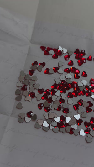 Pack of 5 SWAROVSKI® hearts - Light Siam 6mm